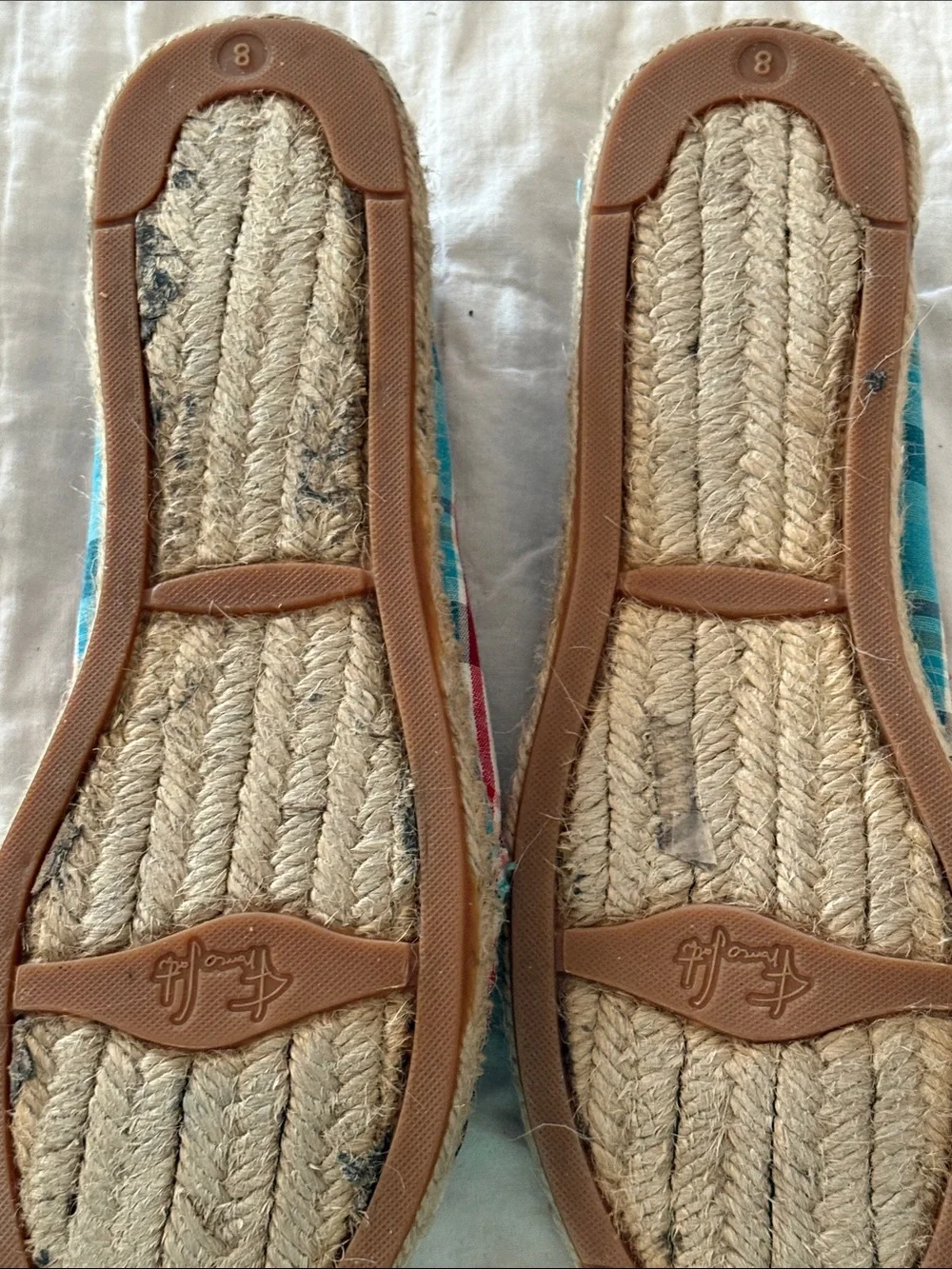 Franco Sarto Plaid Espadrilles in Blue, Red, White & Brown